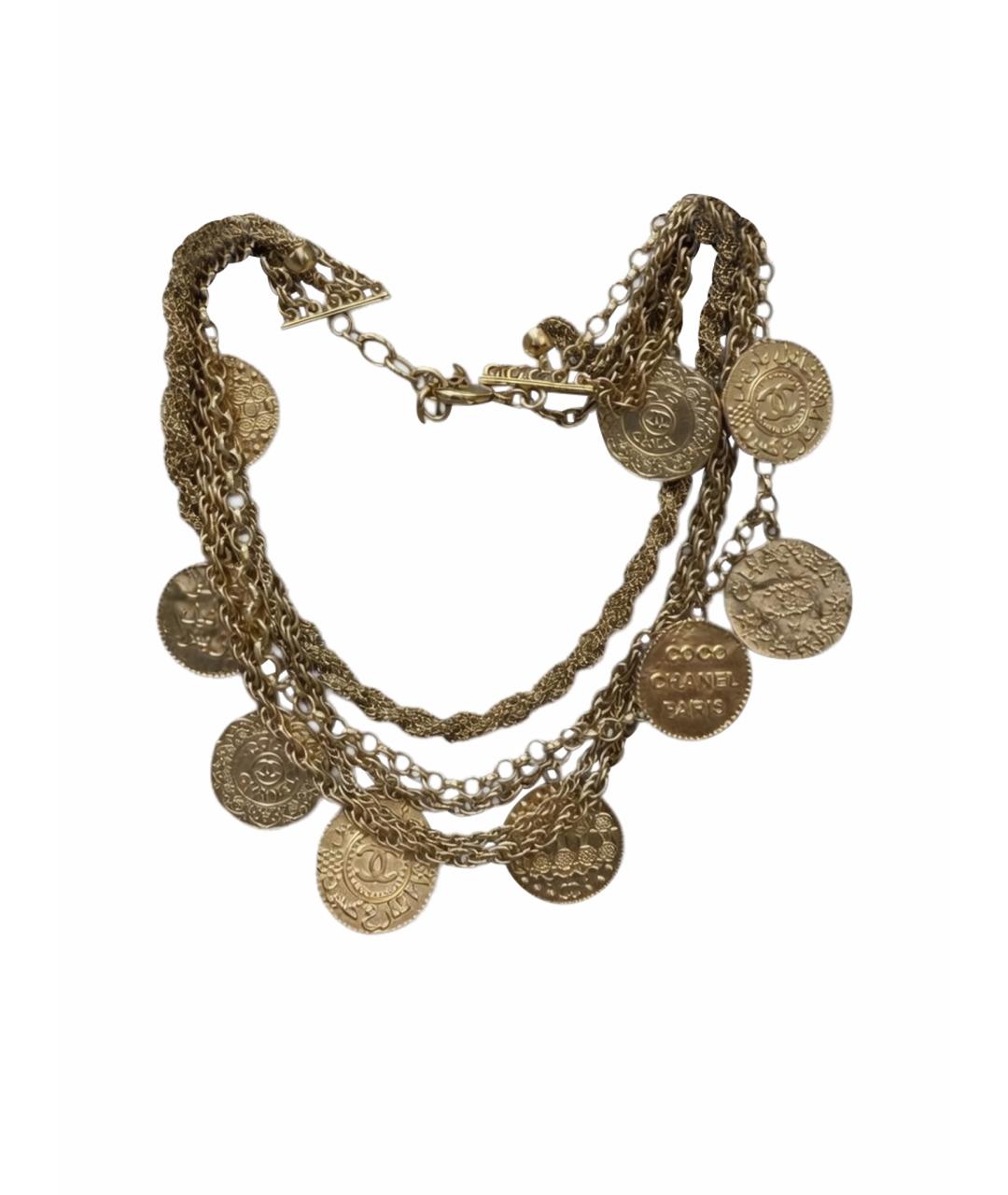 CHANEL Золотое металлическое колье, фото 1