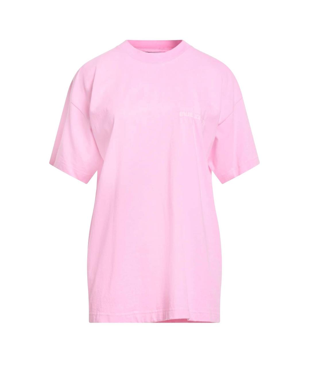 BALENCIAGA Розовая хлопковая футболка, фото 4