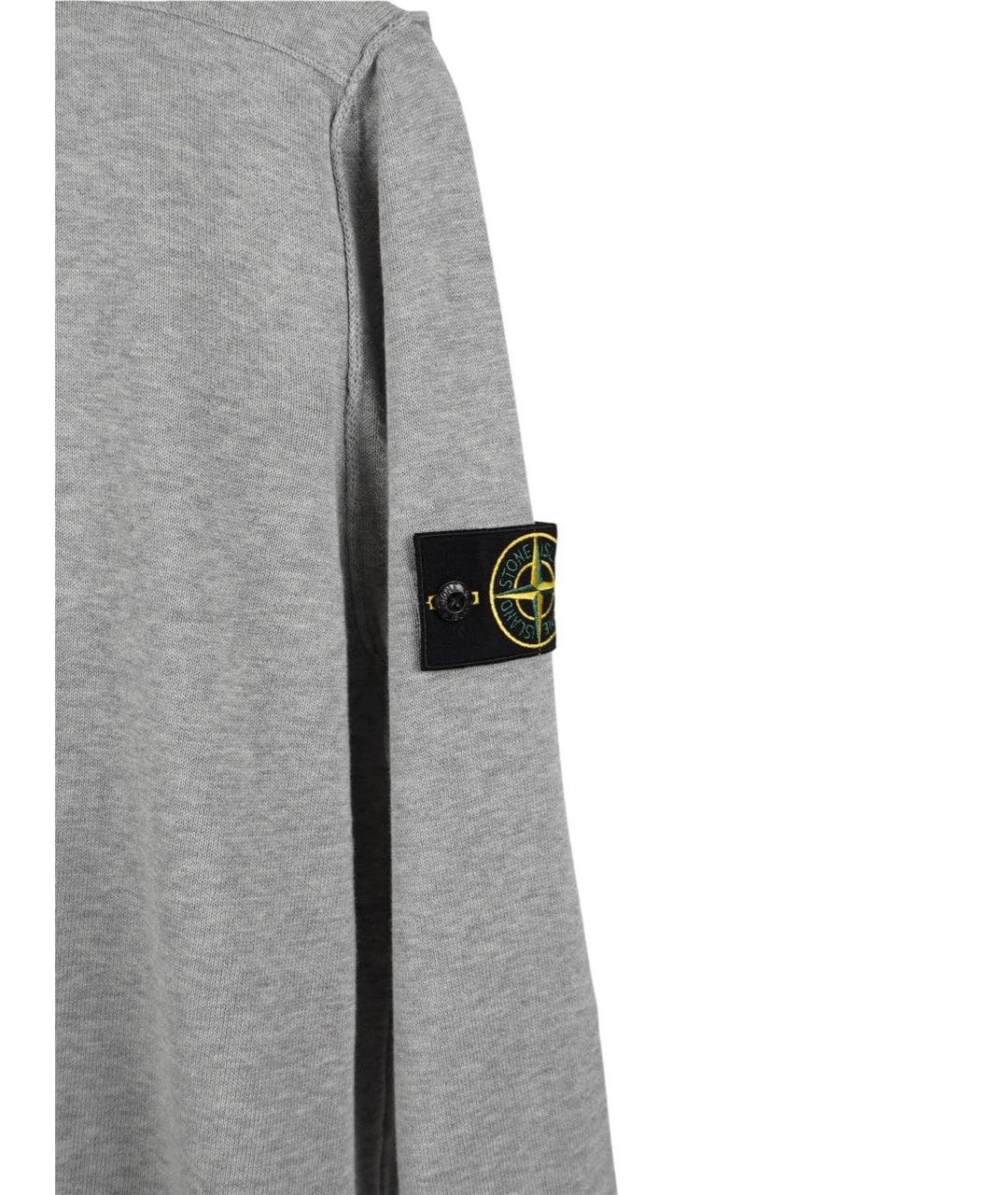 STONE ISLAND Серый хлопковый джемпер / свитер, фото 5