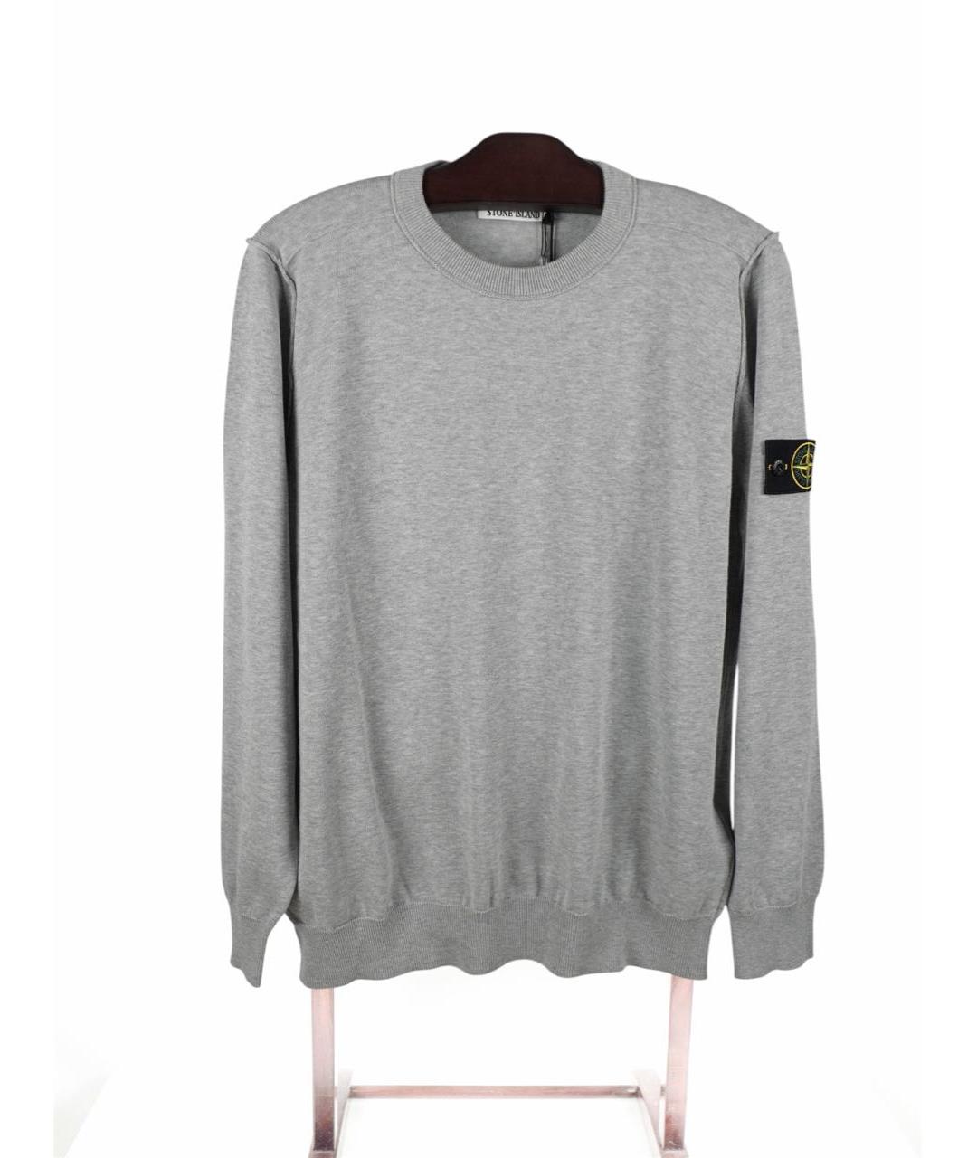 STONE ISLAND Серый хлопковый джемпер / свитер, фото 8