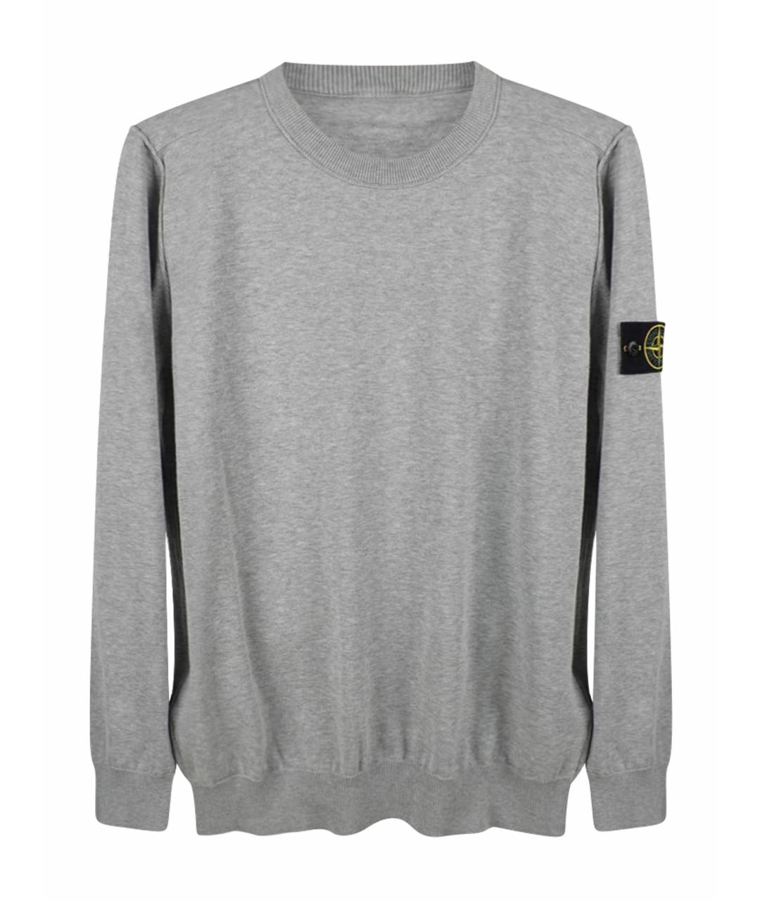 STONE ISLAND Серый хлопковый джемпер / свитер, фото 1
