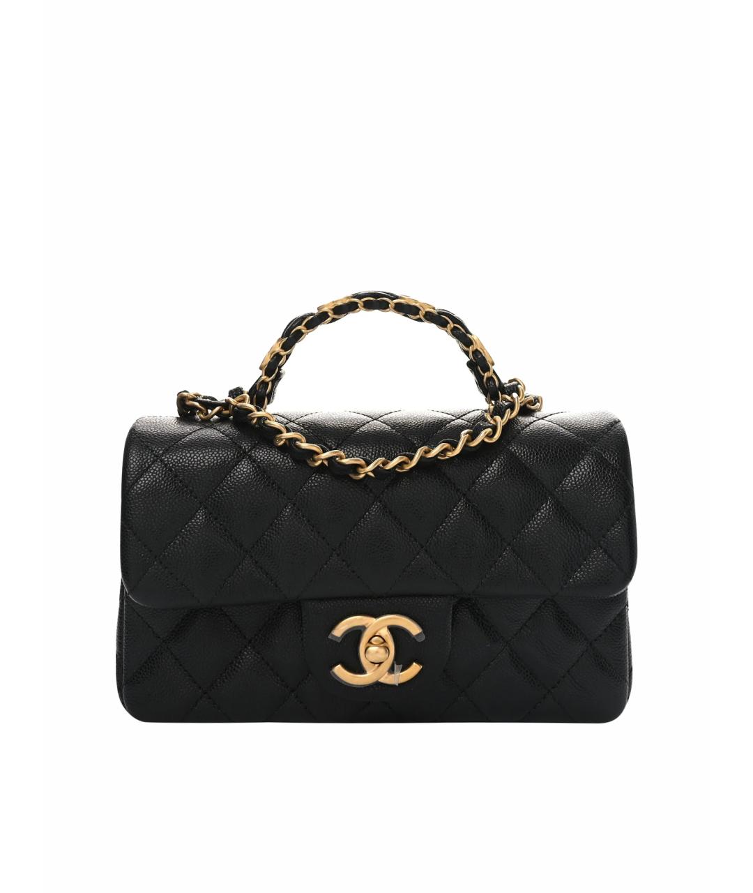 CHANEL Черная кожаная сумка через плечо, фото 1