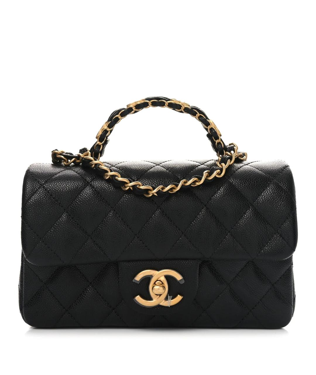 CHANEL Черная кожаная сумка через плечо, фото 7