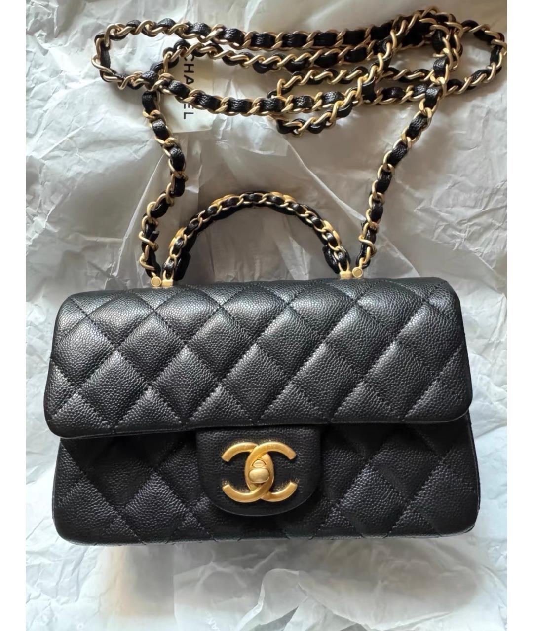 CHANEL Черная кожаная сумка через плечо, фото 2
