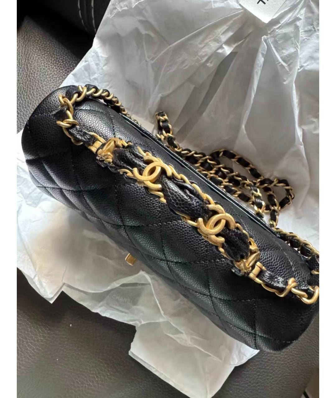 CHANEL Черная кожаная сумка через плечо, фото 3