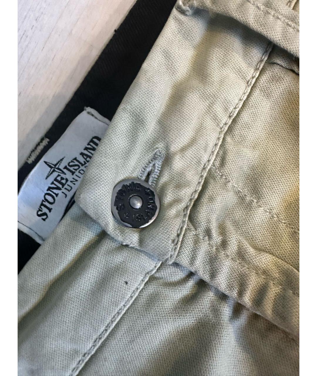 STONE ISLAND Бежевые хлопковые брюки и шорты, фото 4