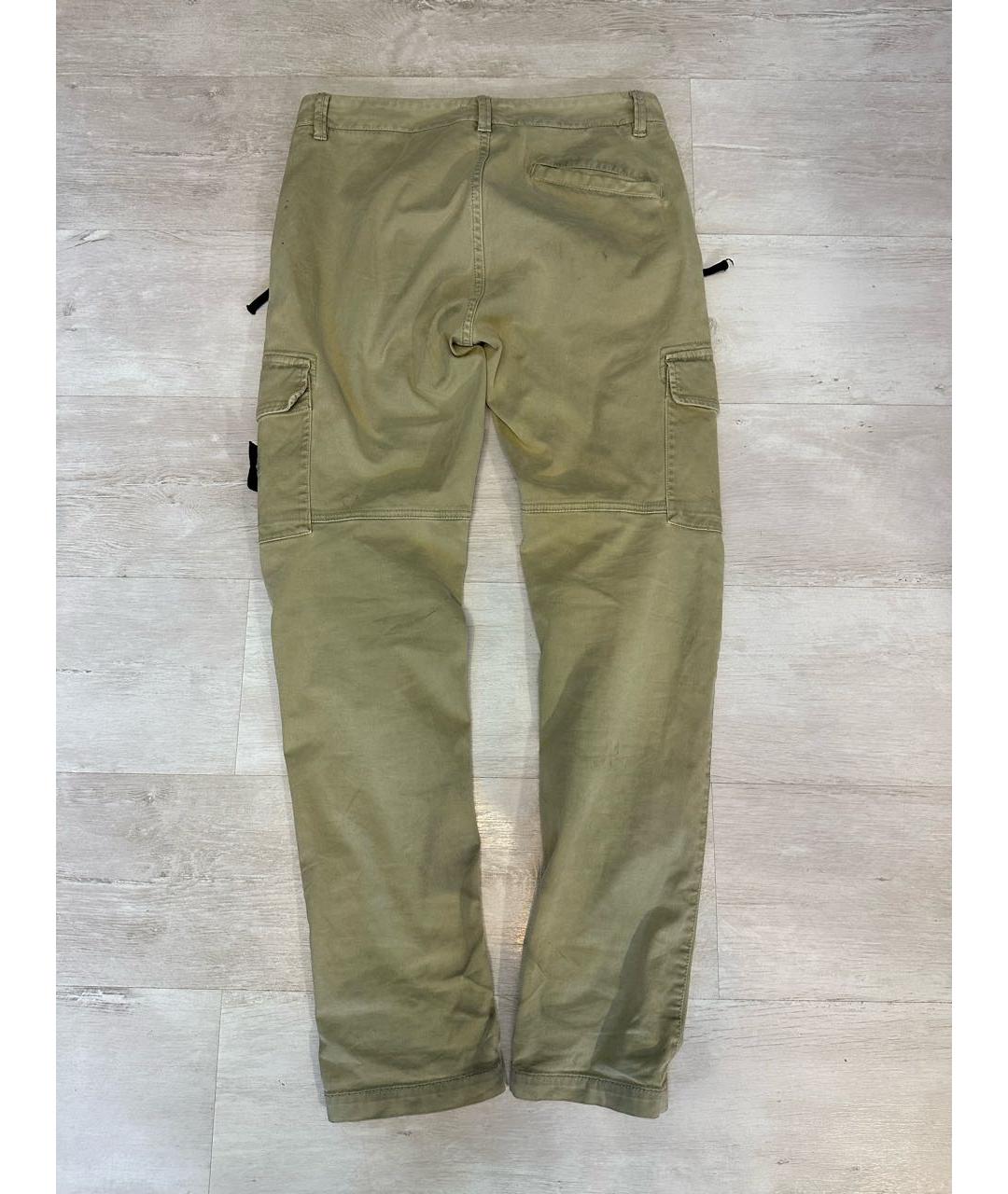 STONE ISLAND Бежевые хлопковые брюки и шорты, фото 2