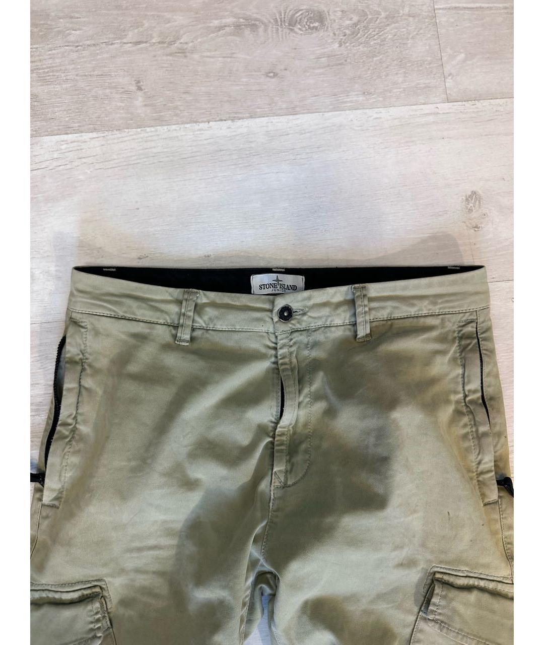 STONE ISLAND Бежевые хлопковые брюки и шорты, фото 3