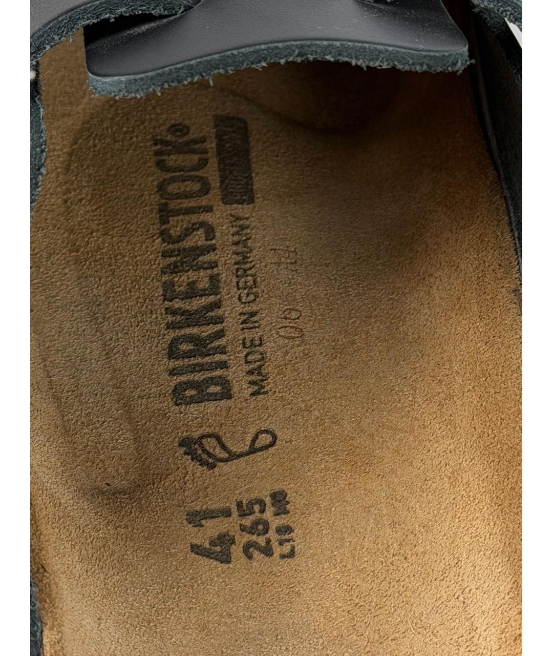 BIRKENSTOCK Черные кожаные сандалии, фото 4