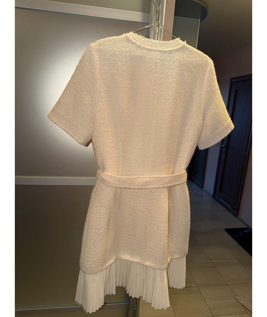 SANDRO Белое твидовое повседневное платье, фото 2