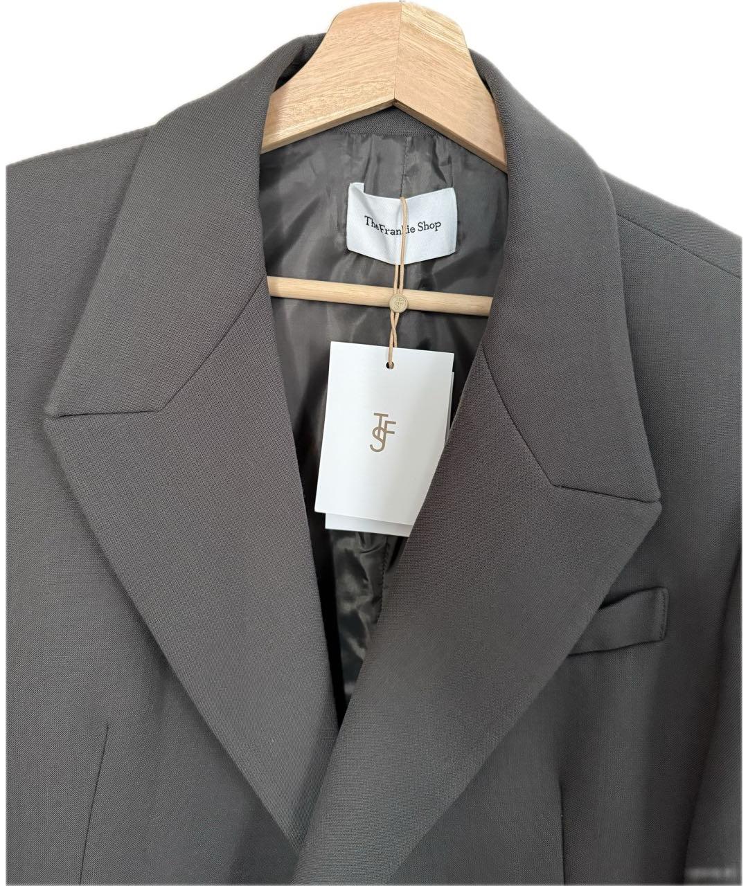 THE FRANKIE SHOP Серый полиэстеровый жакет/пиджак, фото 3