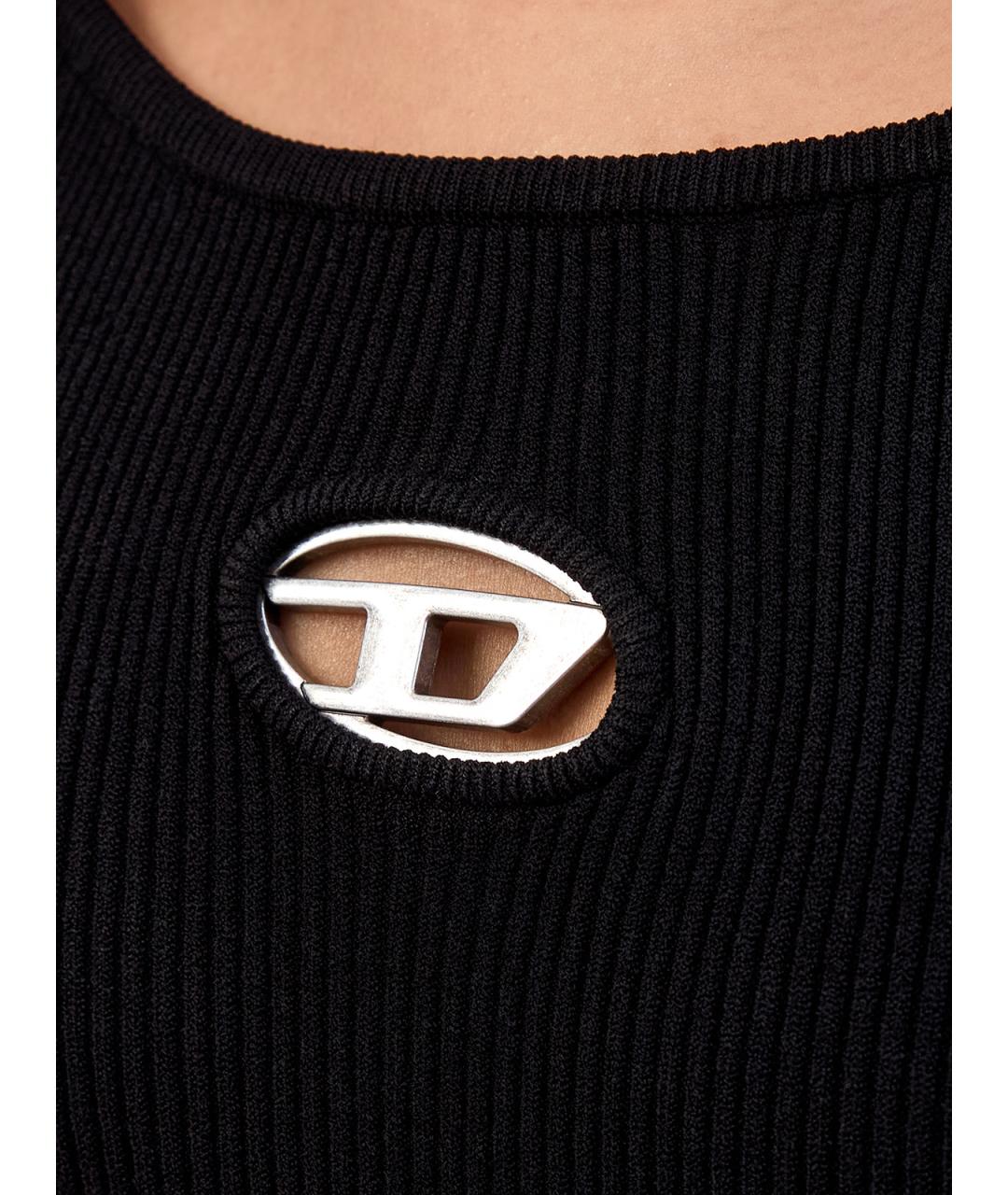 DIESEL Черное вискозное повседневное платье, фото 5