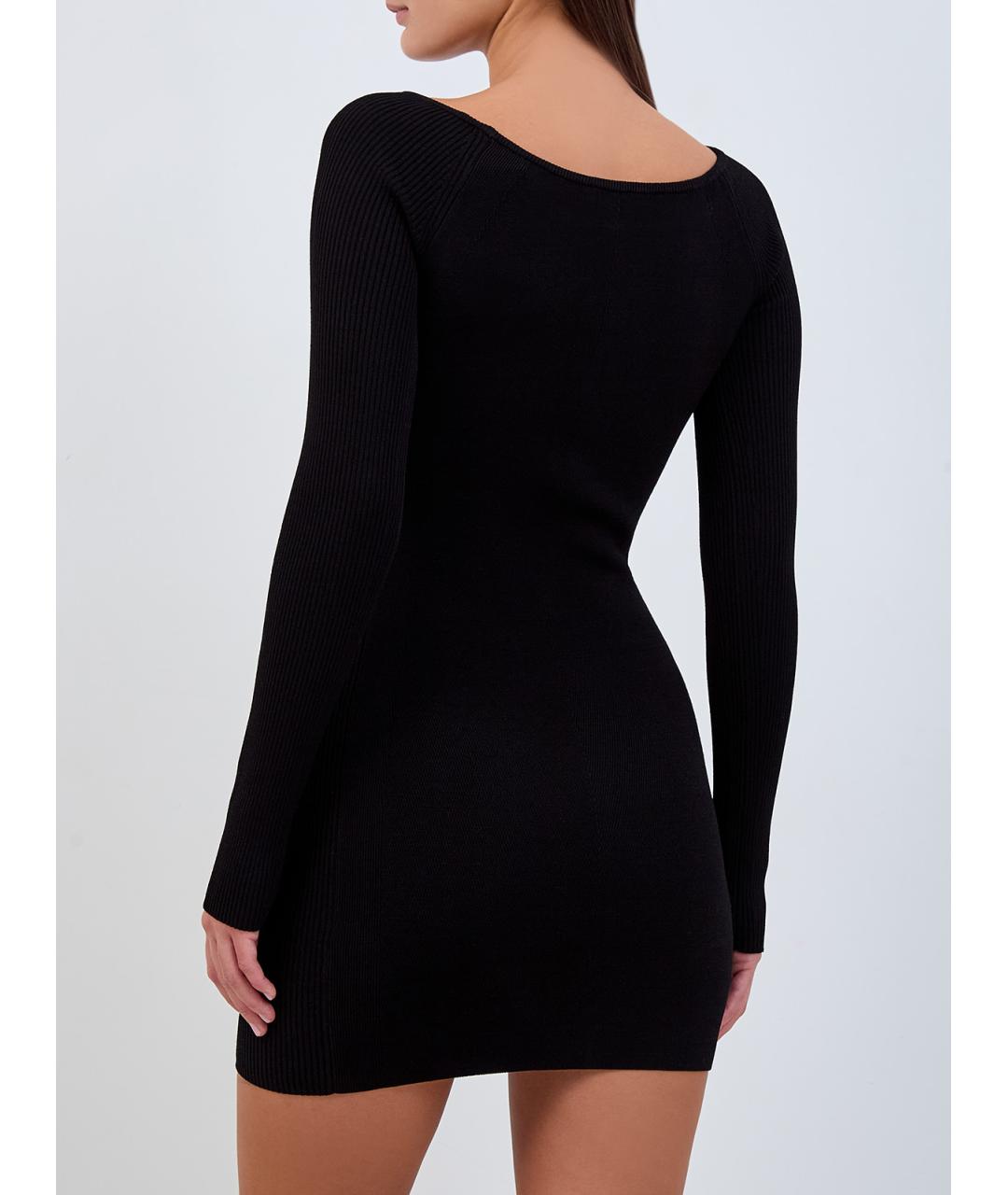 DIESEL Черное вискозное повседневное платье, фото 4