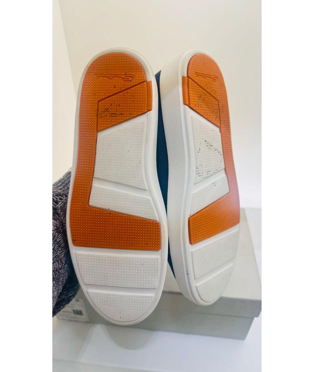 SANTONI Темно-синие замшевые кеды, фото 6