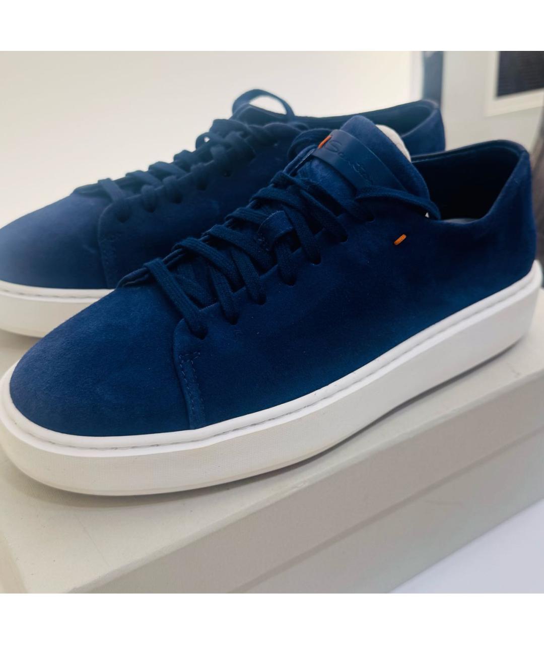 SANTONI Темно-синие замшевые кеды, фото 2