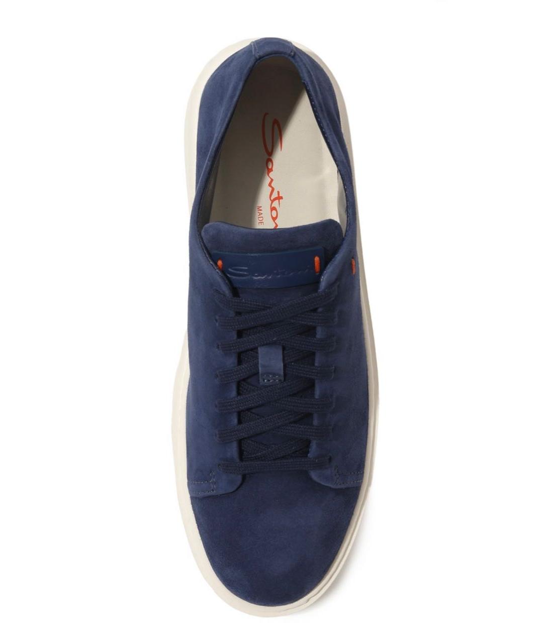 SANTONI Темно-синие замшевые кеды, фото 8