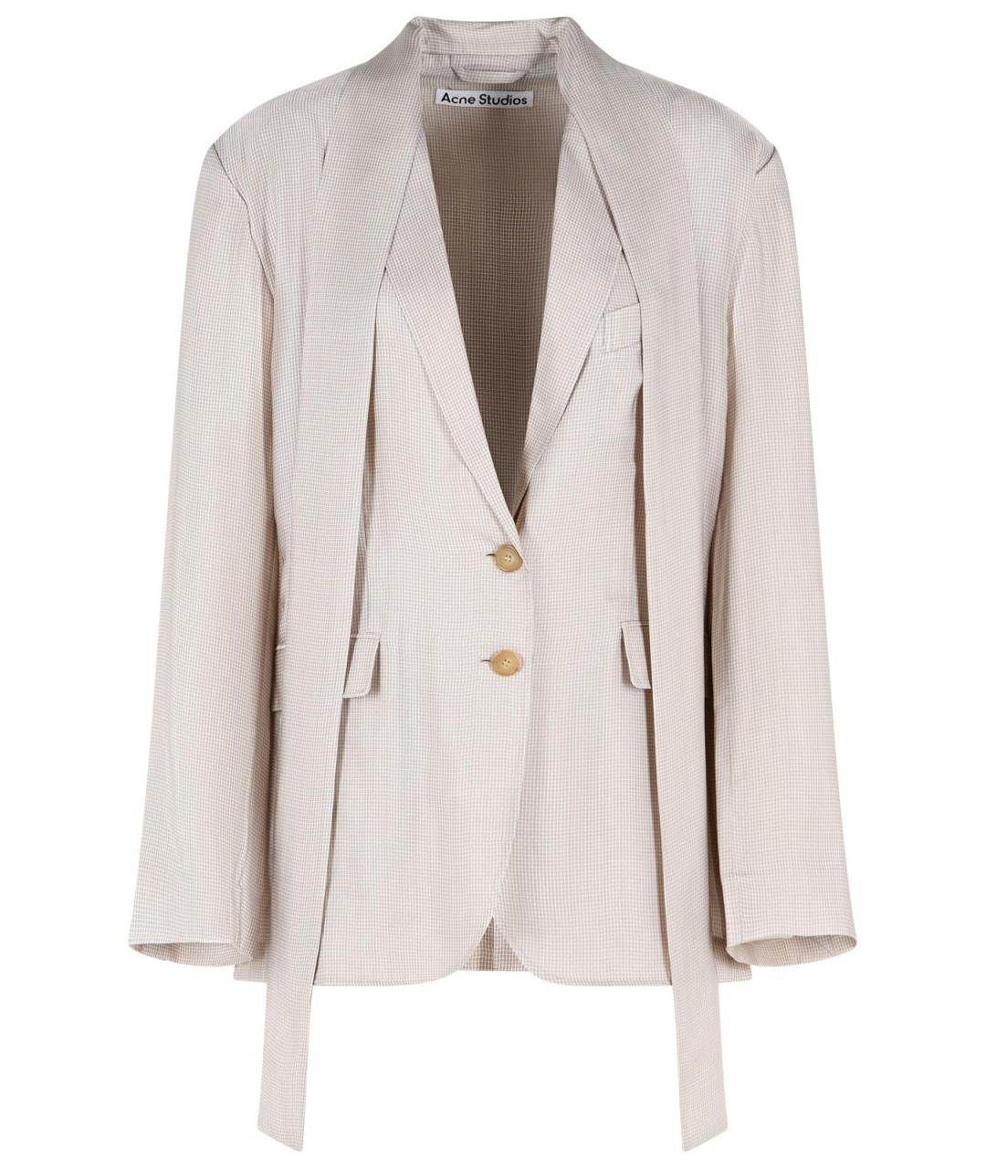 ACNE STUDIOS Бежевый вискозный жакет/пиджак, фото 1