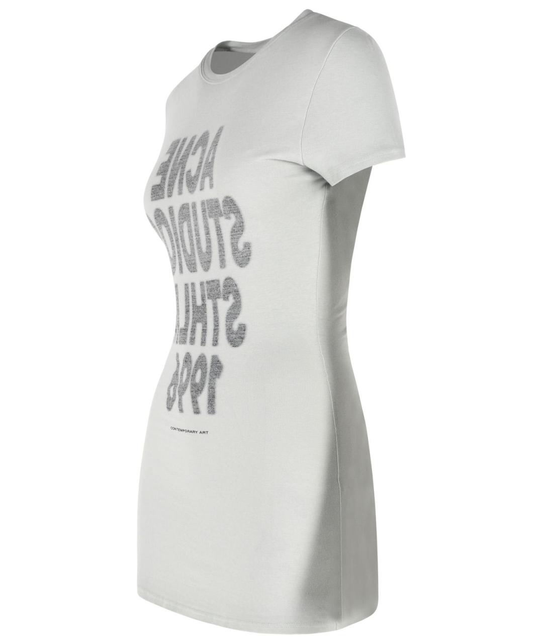 ACNE STUDIOS Серая хлопковая футболка, фото 2