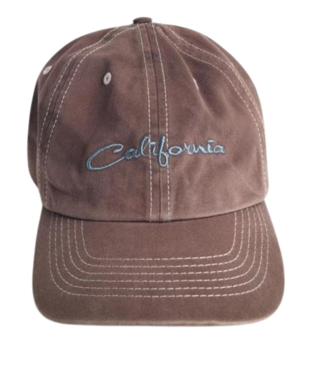 ERL Коричневая хлопковая кепка/бейсболка, фото 1