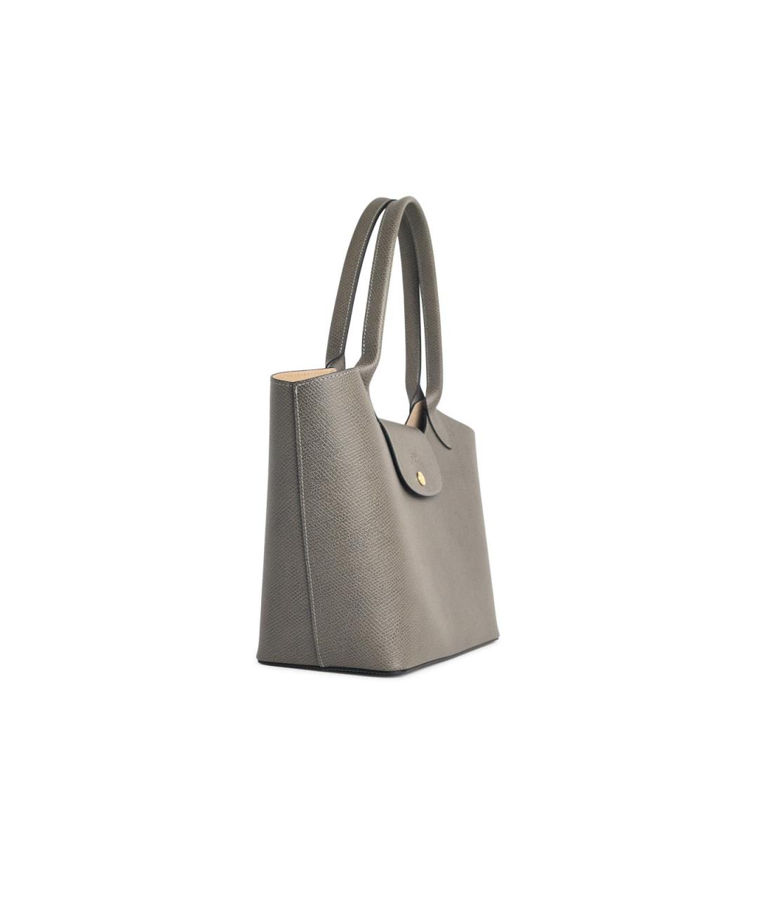 LONGCHAMP Серая кожаная сумка тоут, фото 2