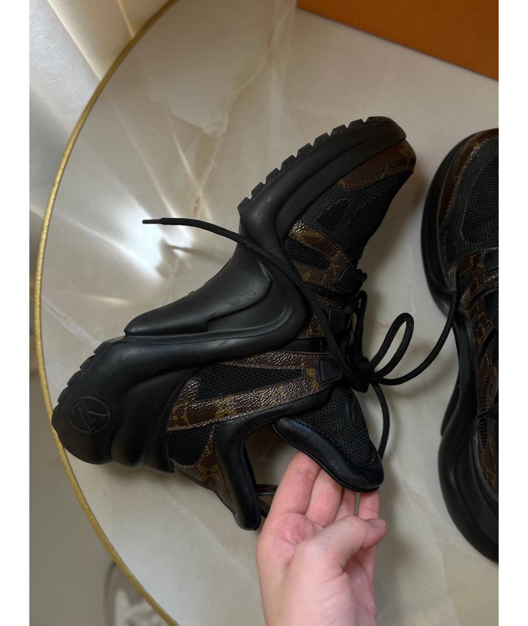 LOUIS VUITTON Черные текстильные кроссовки, фото 4