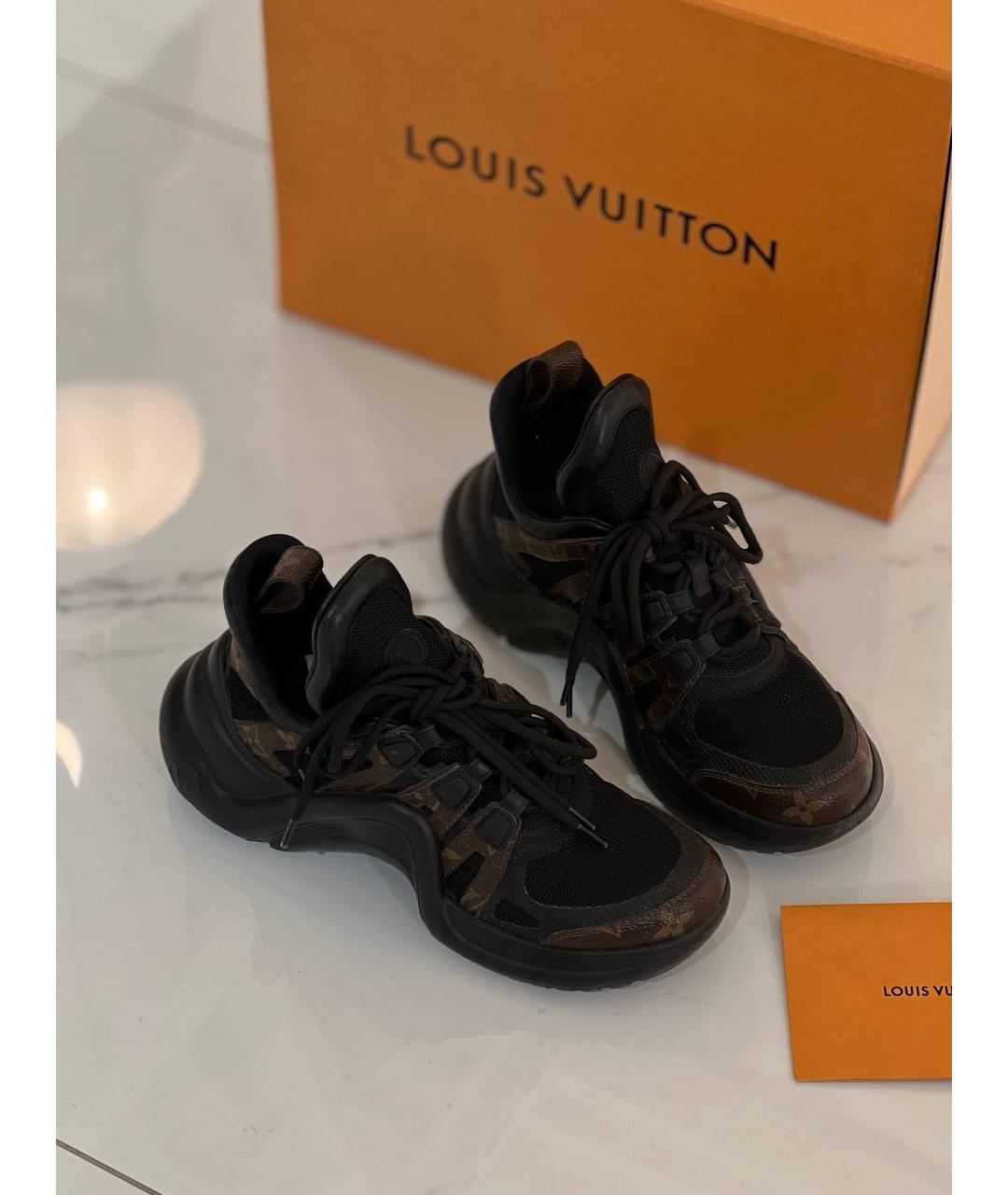 LOUIS VUITTON Черные текстильные кроссовки, фото 2