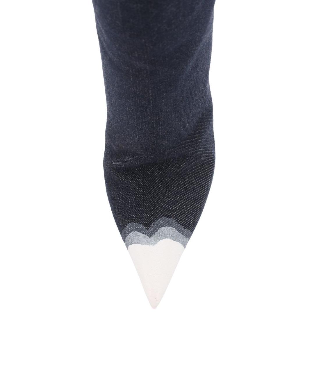 TOM FORD Темно-синие кожаные сапоги, фото 3