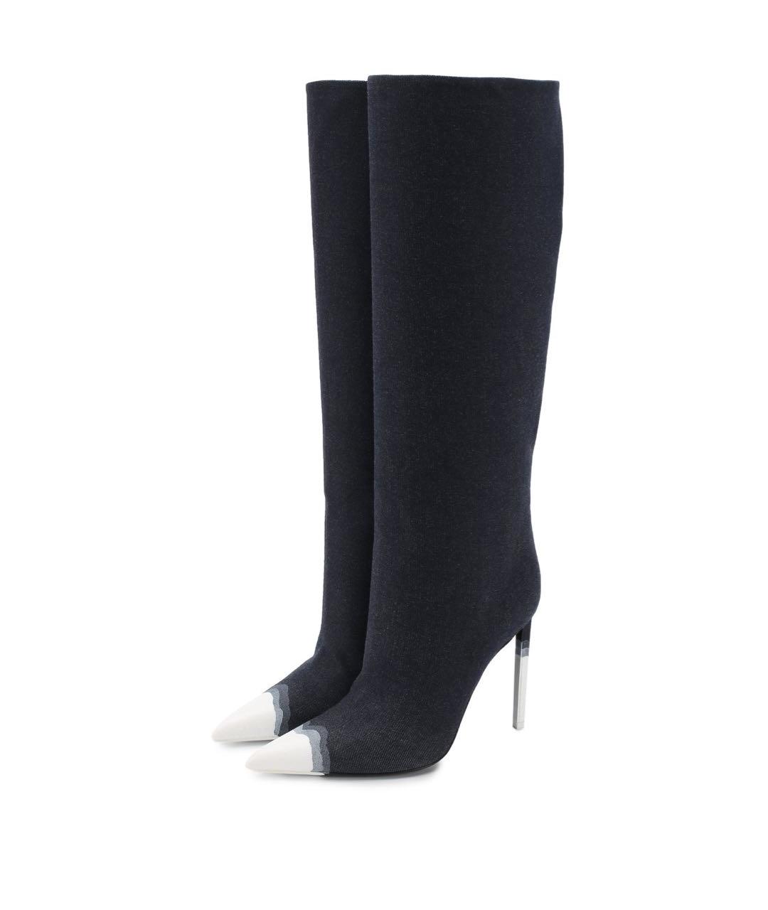 TOM FORD Темно-синие кожаные сапоги, фото 5