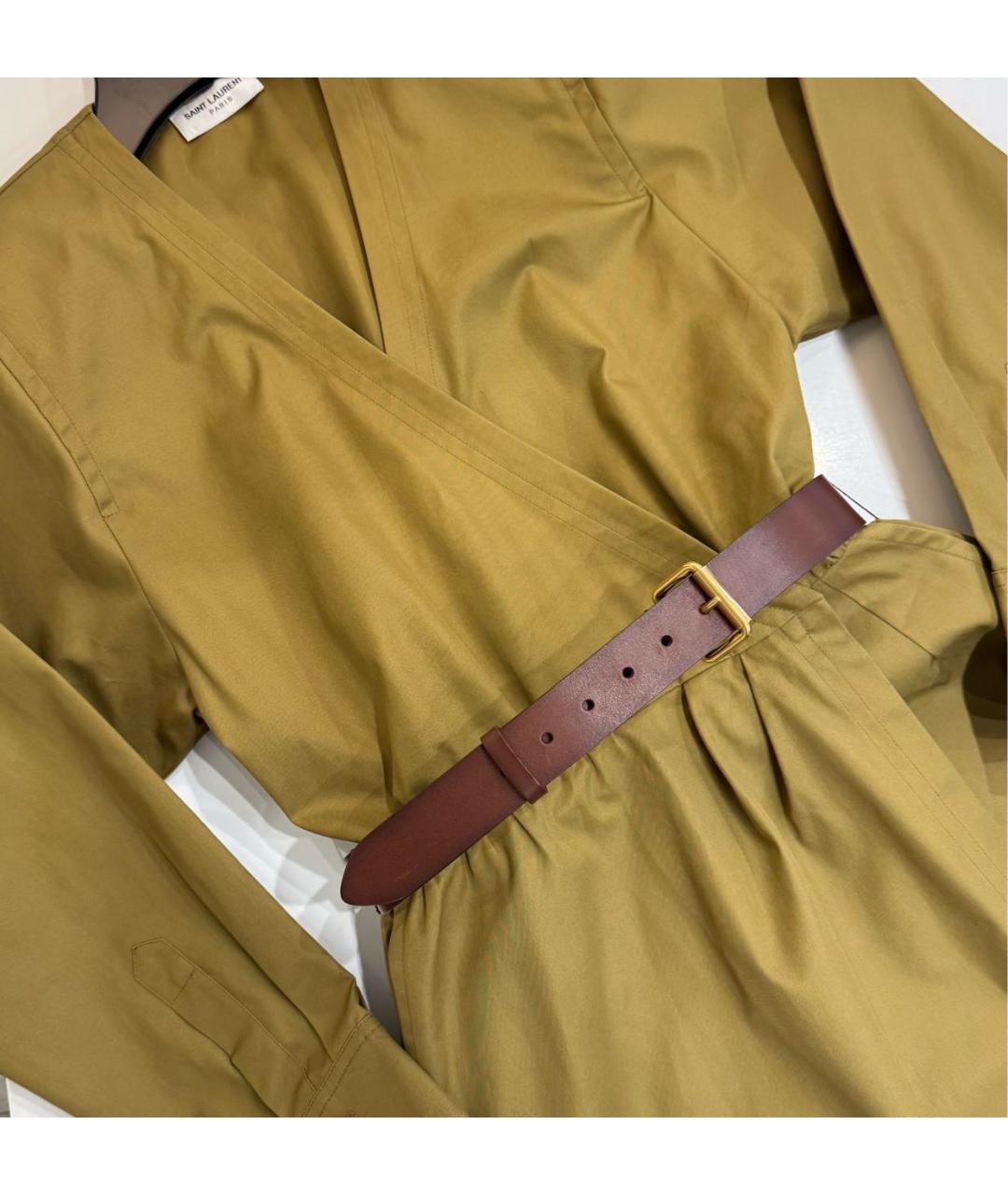 SAINT LAURENT Хаки повседневное платье, фото 7