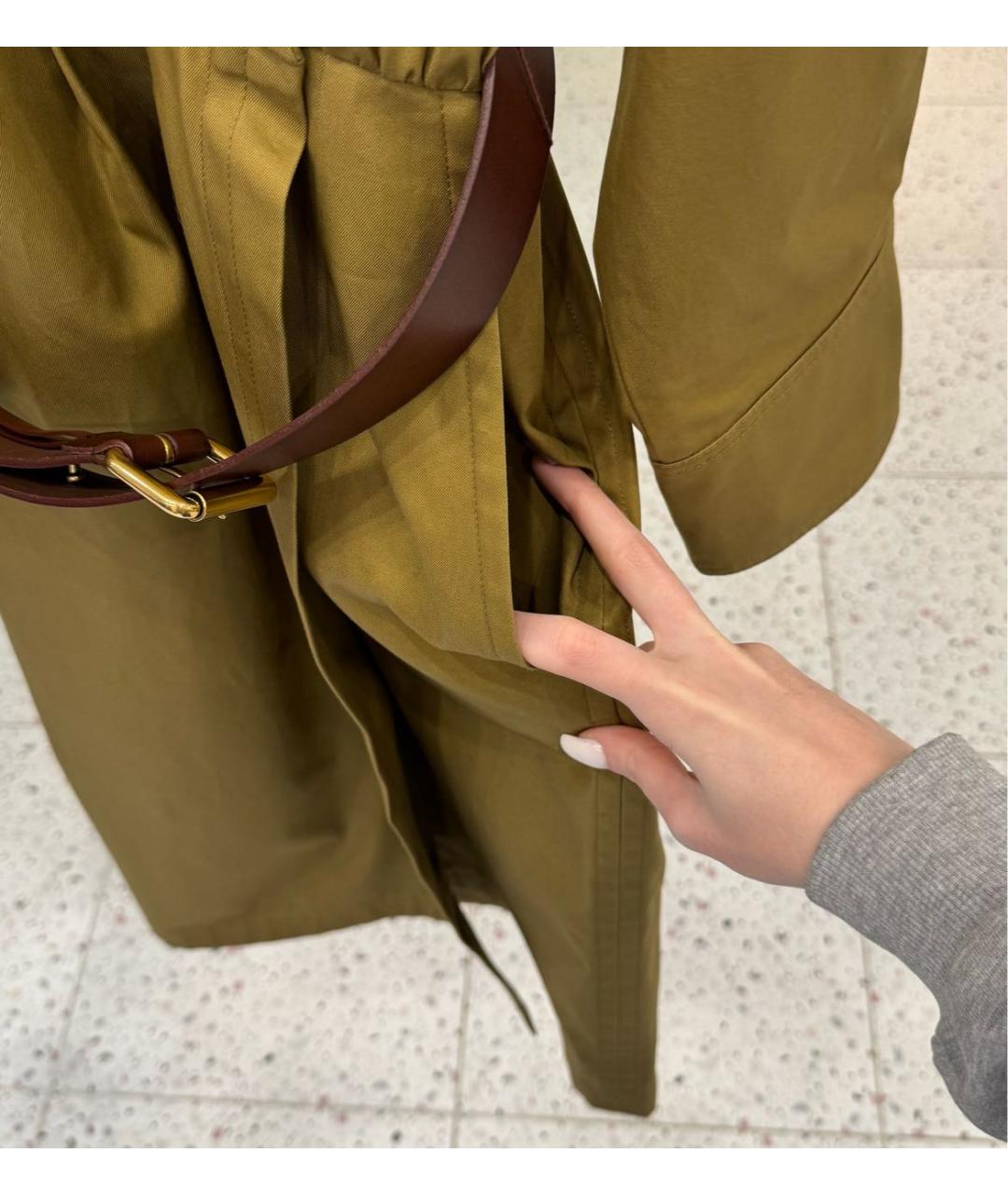 SAINT LAURENT Хаки повседневное платье, фото 4