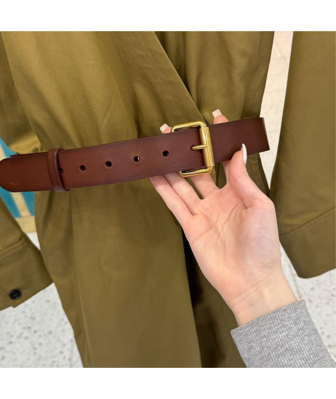 SAINT LAURENT Хаки повседневное платье, фото 6