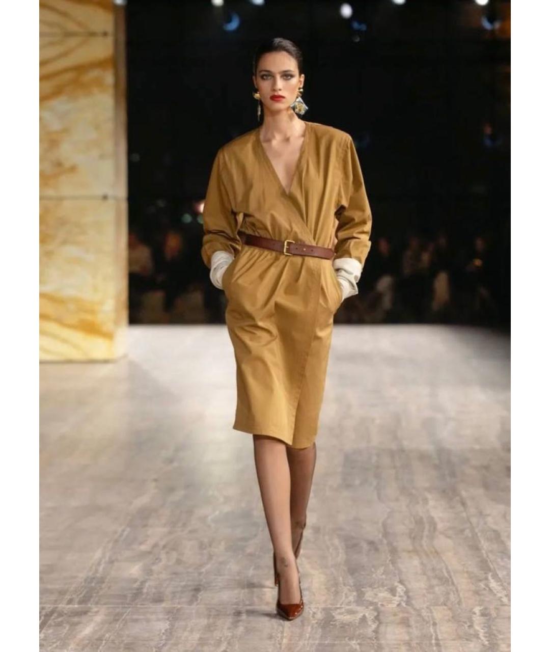 SAINT LAURENT Хаки повседневное платье, фото 8