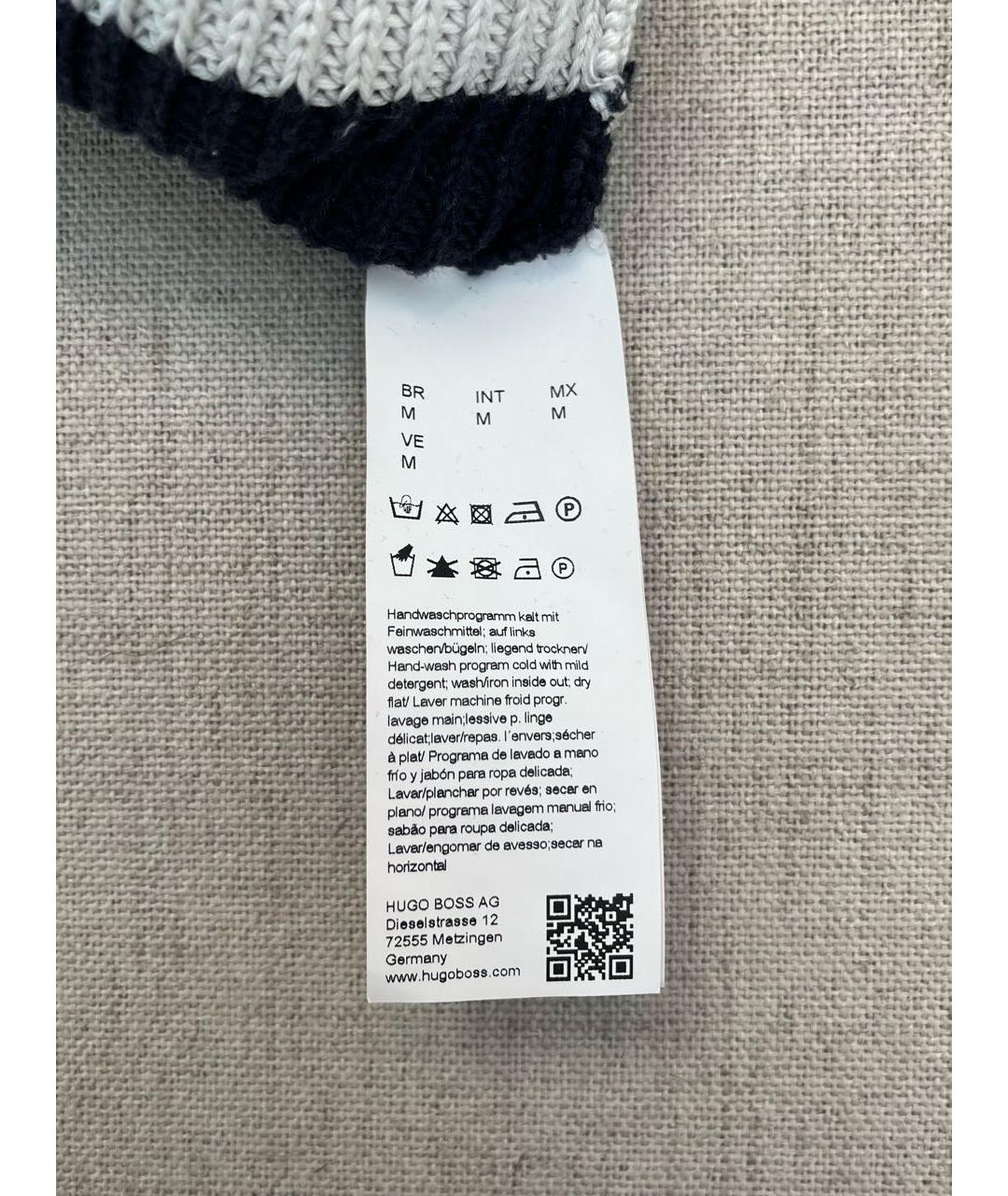 HUGO BOSS Темно-синий хлопковый джемпер / свитер, фото 5