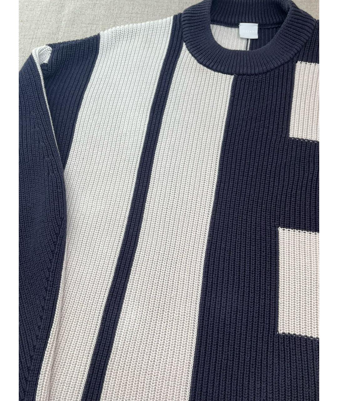 HUGO BOSS Темно-синий хлопковый джемпер / свитер, фото 2