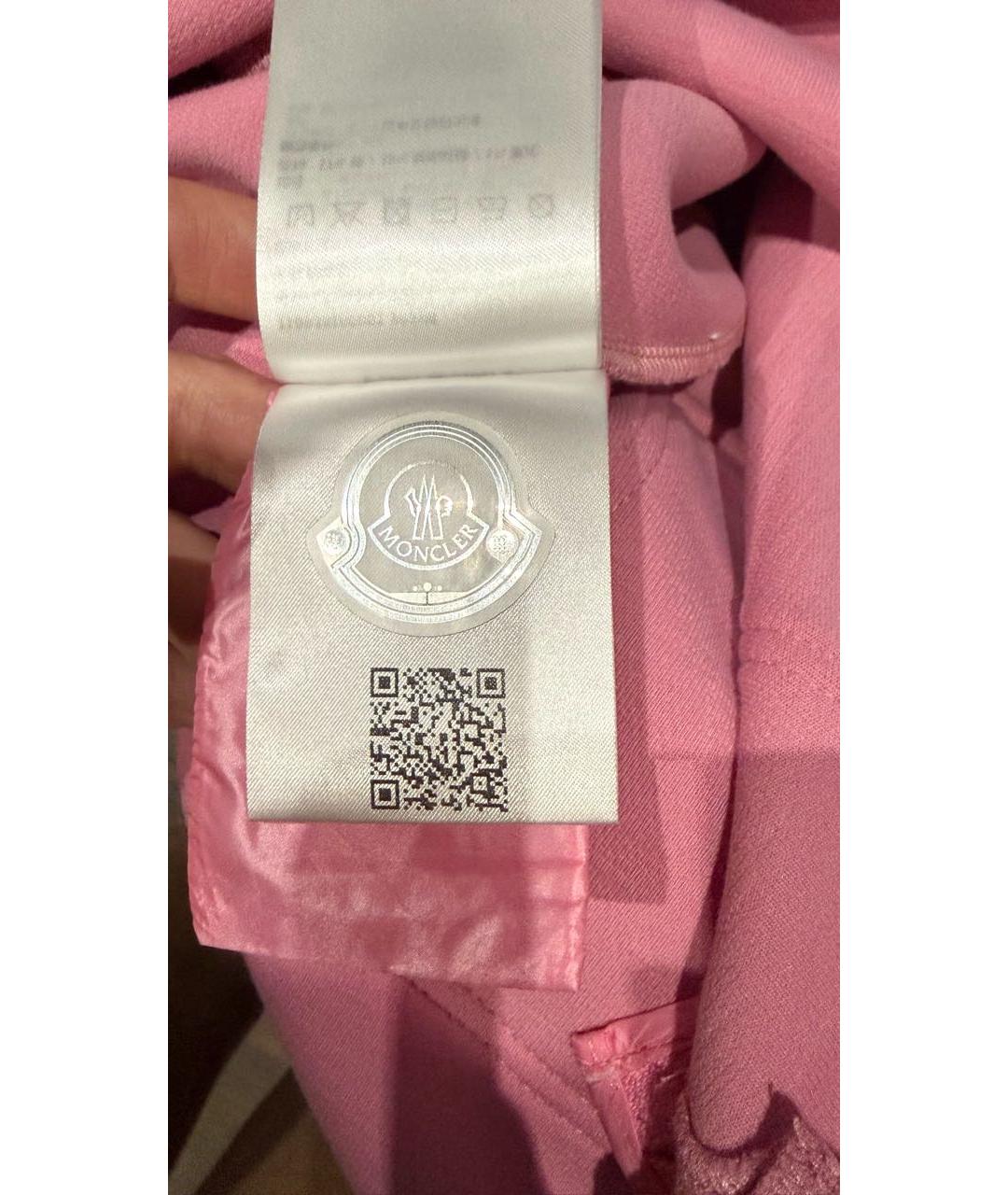 MONCLER Розовое хлопковое повседневное платье, фото 6