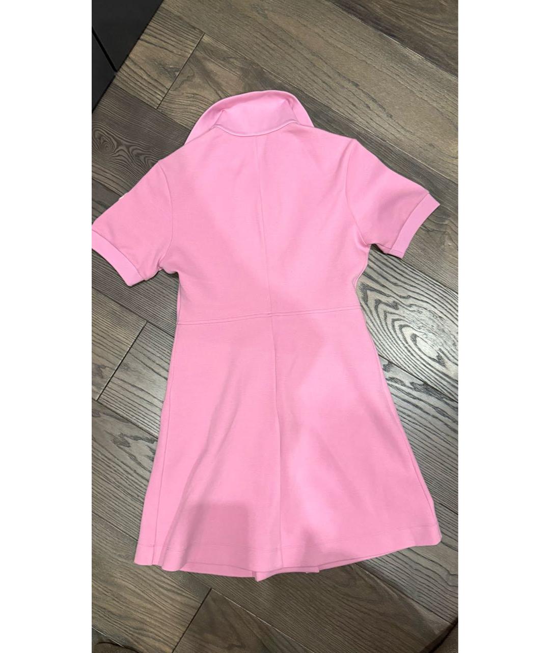 MONCLER Розовое хлопковое повседневное платье, фото 2