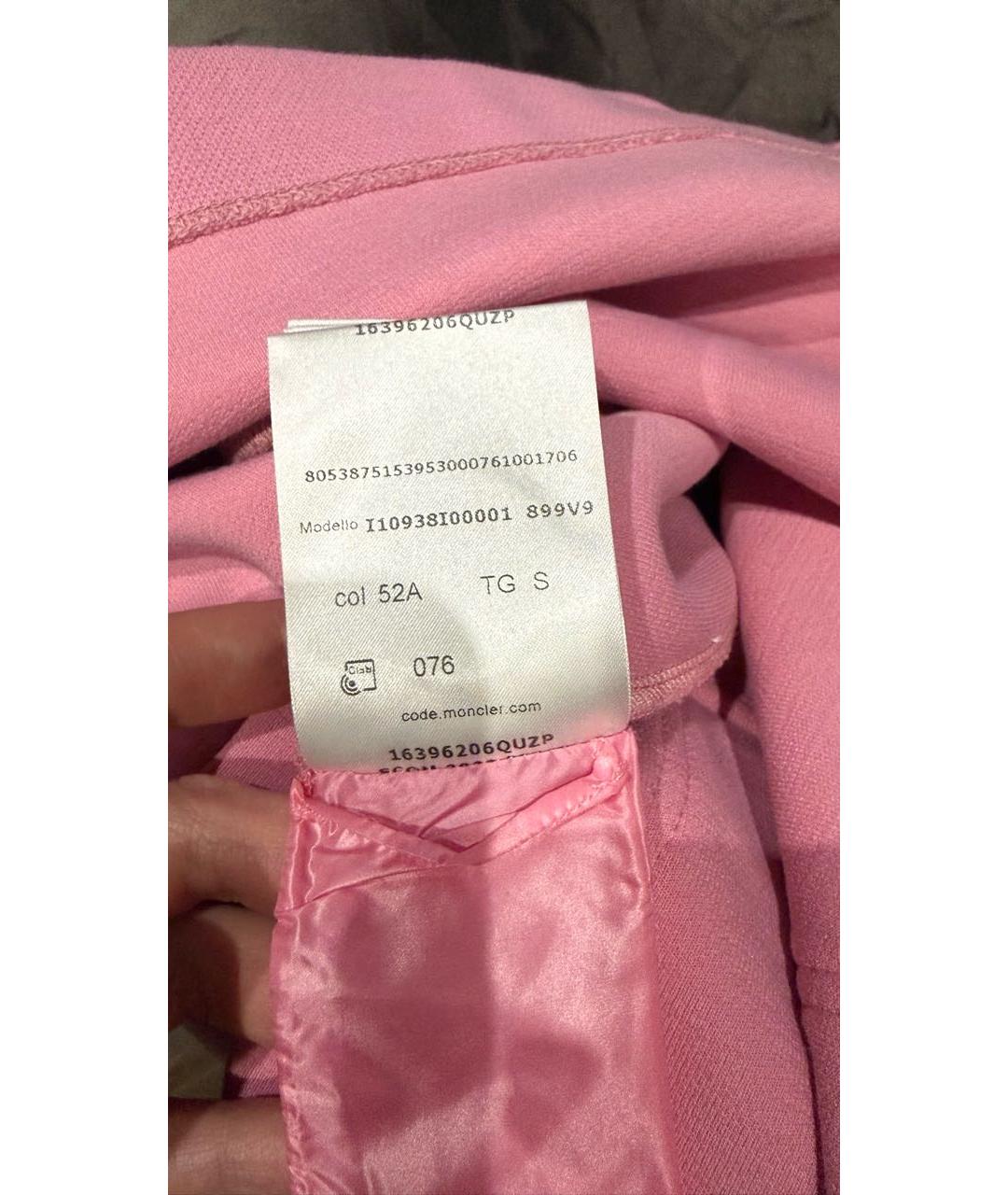 MONCLER Розовое хлопковое повседневное платье, фото 5