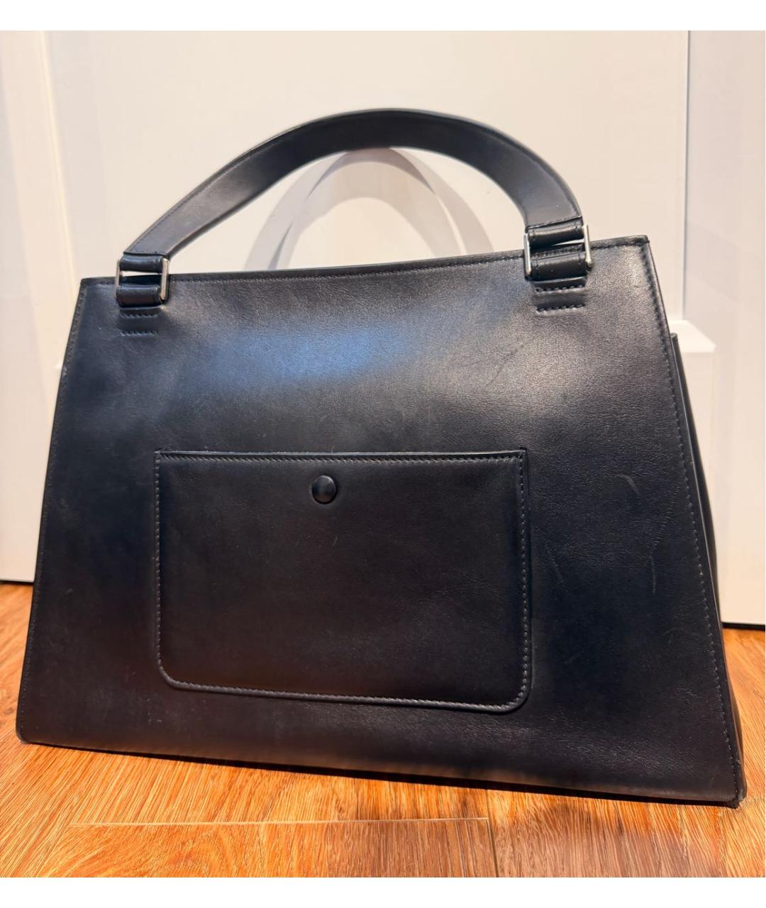 CELINE Черная кожаная сумка с короткими ручками, фото 2
