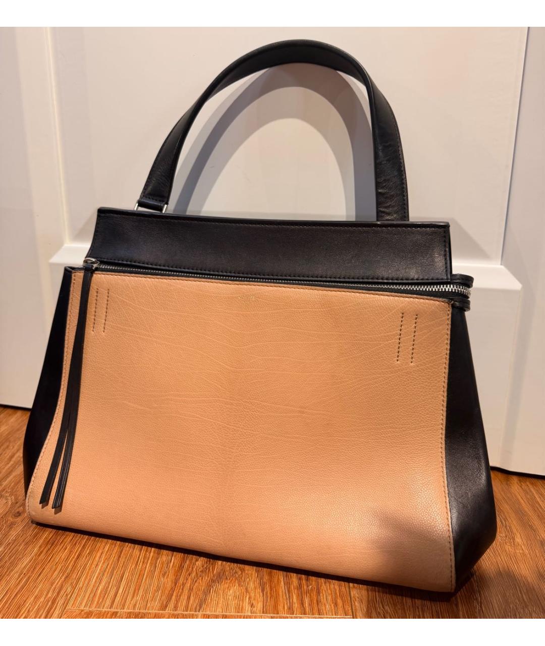 CELINE Черная кожаная сумка с короткими ручками, фото 6