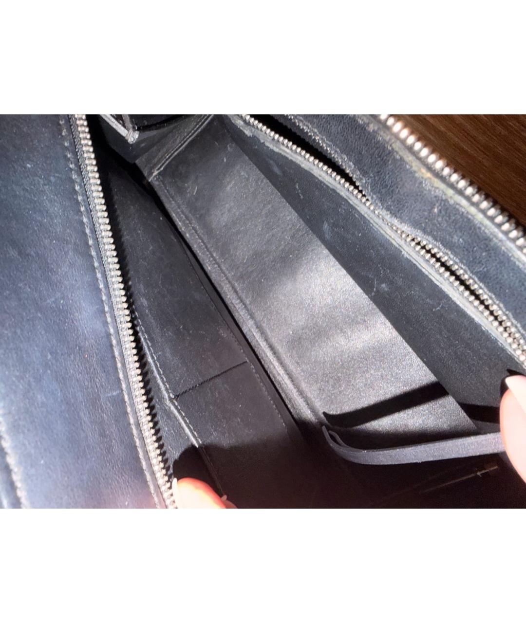 CELINE Черная кожаная сумка с короткими ручками, фото 4