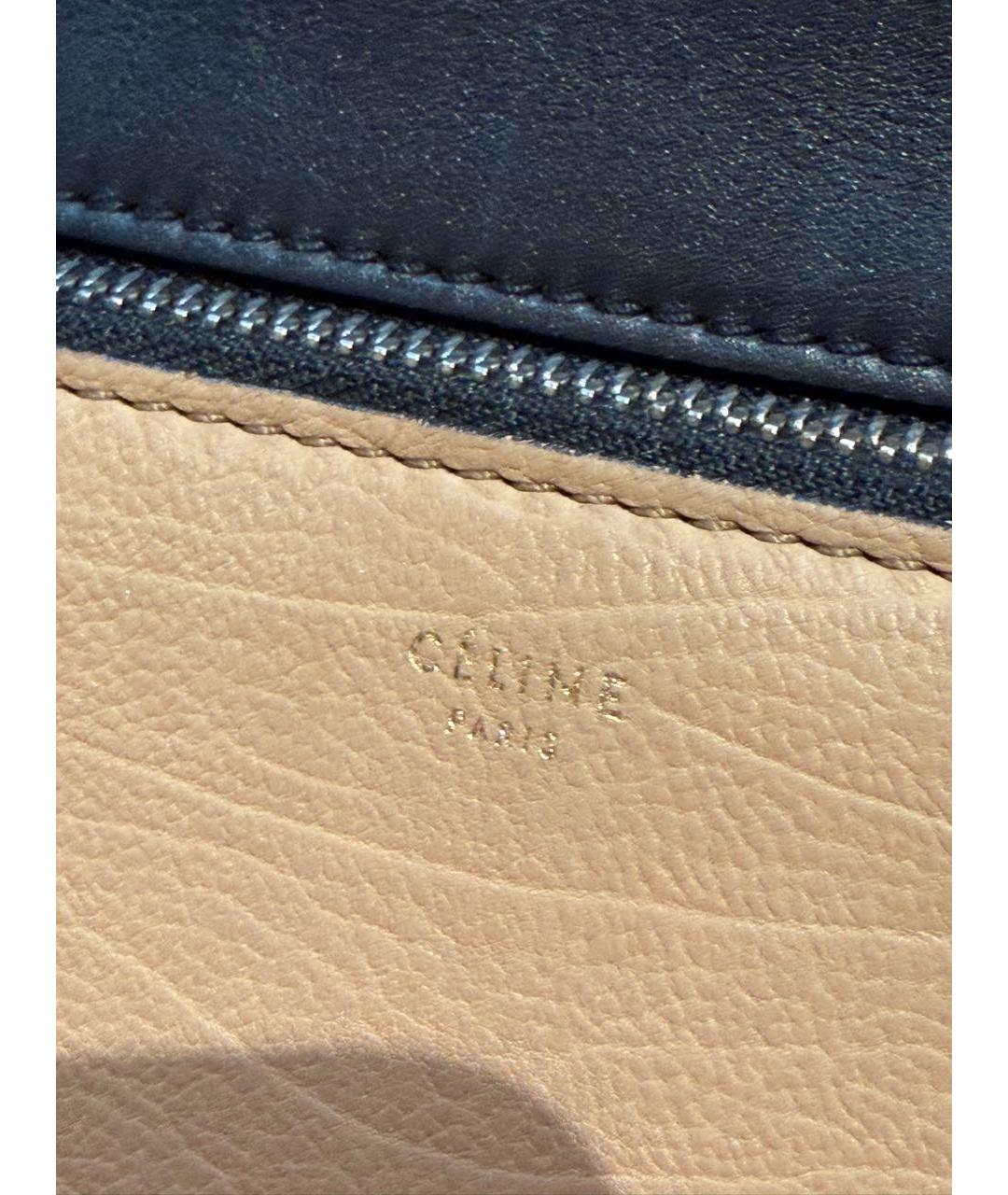 CELINE Черная кожаная сумка с короткими ручками, фото 5