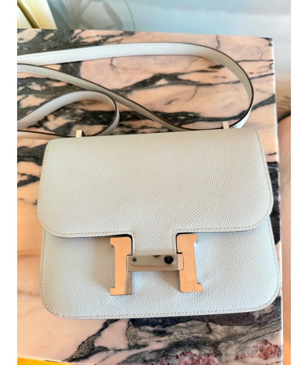 HERMES Голубая кожаная сумка через плечо, фото 5