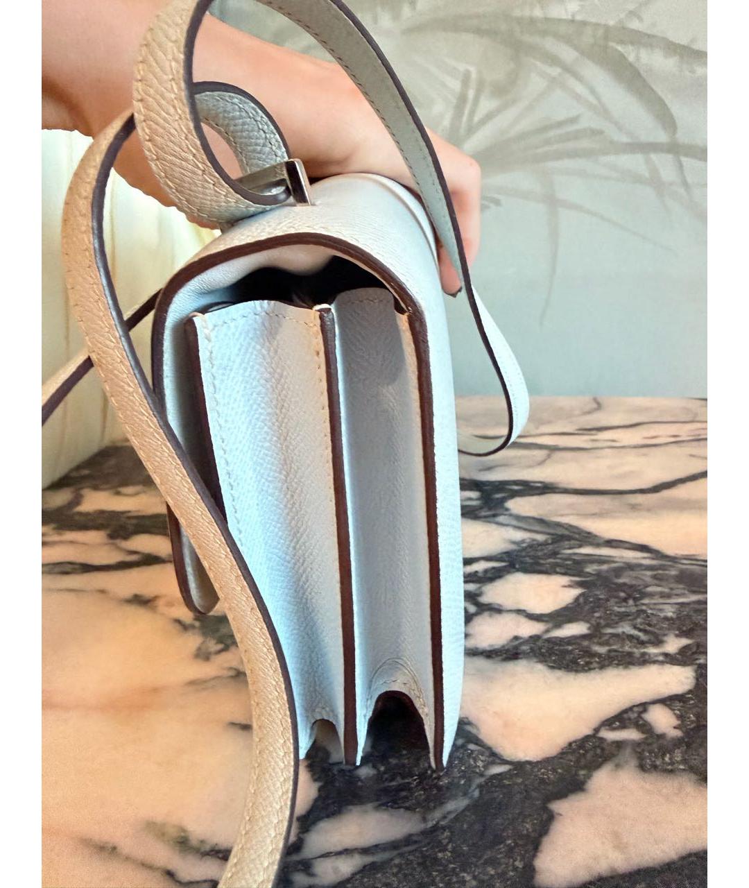 HERMES Голубая кожаная сумка через плечо, фото 4