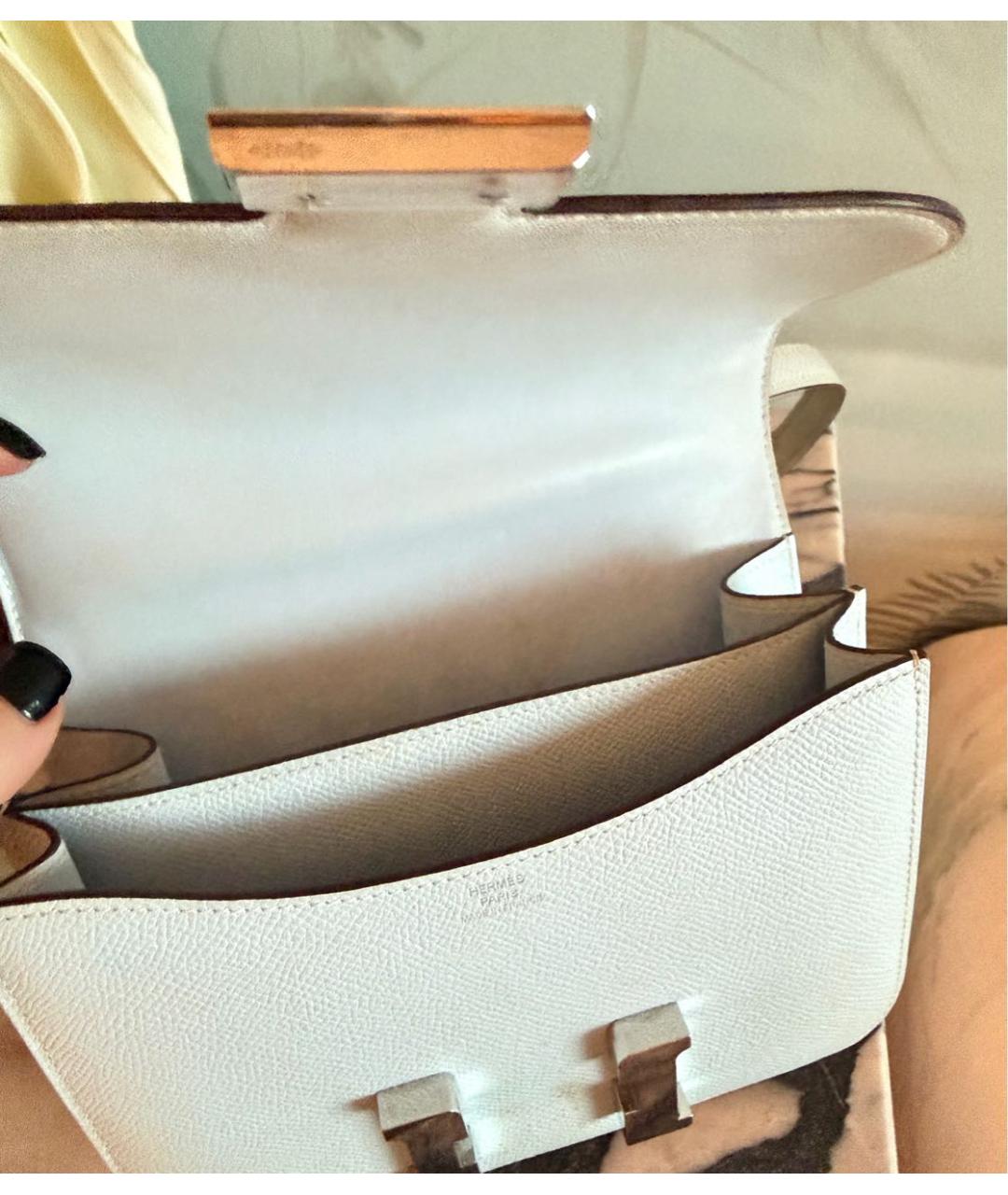 HERMES Голубая кожаная сумка через плечо, фото 3