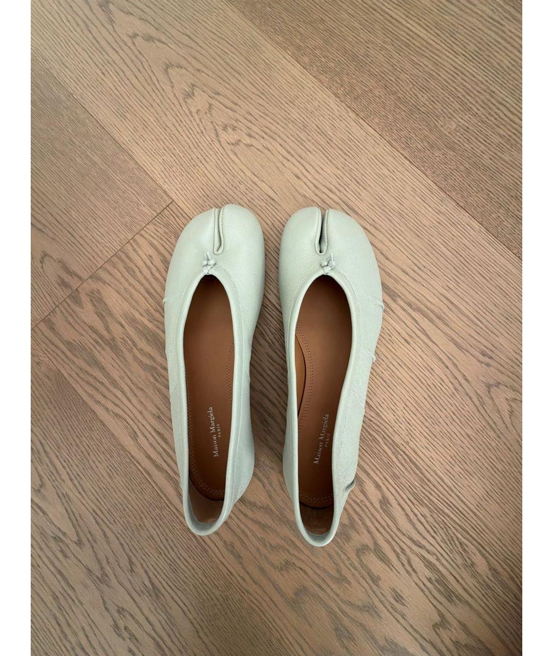 MAISON MARGIELA Голубые кожаные балетки, фото 3