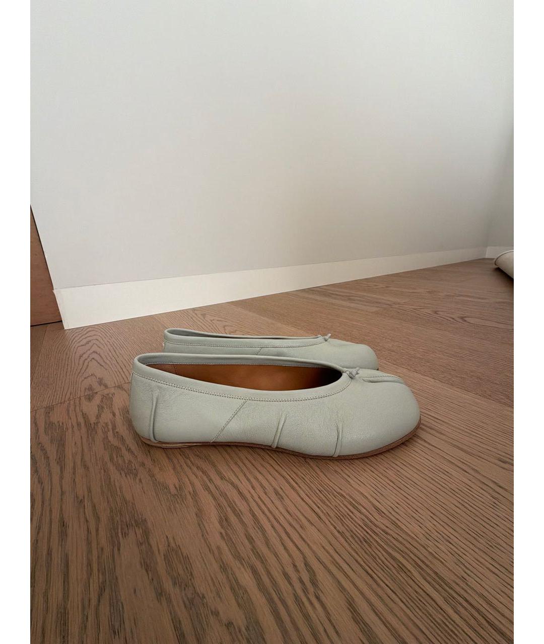 MAISON MARGIELA Голубые кожаные балетки, фото 7