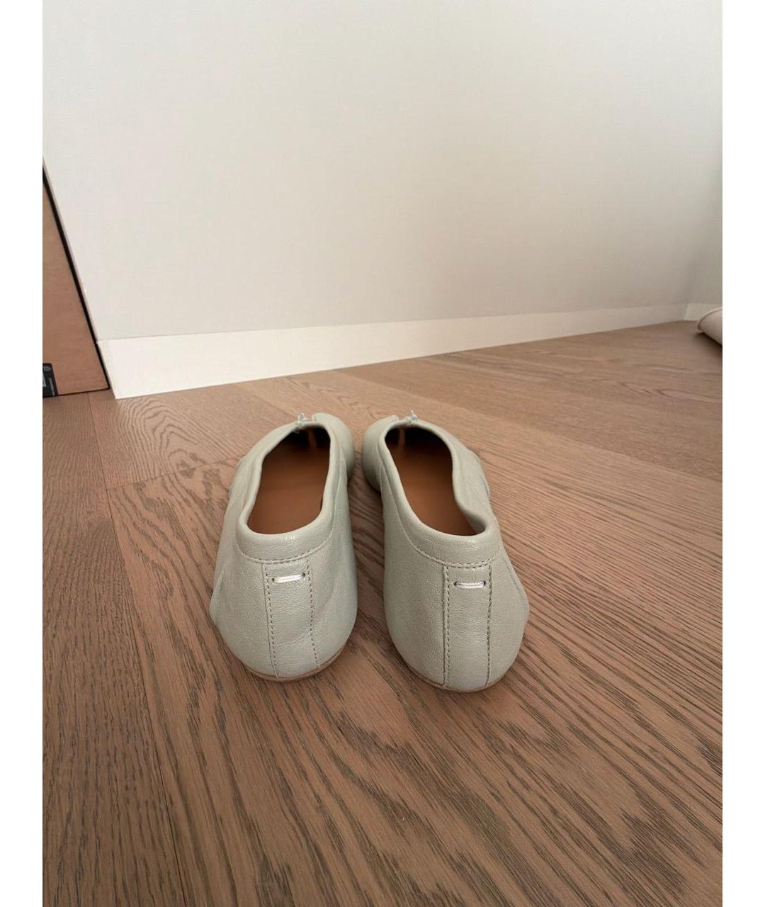 MAISON MARGIELA Голубые кожаные балетки, фото 4