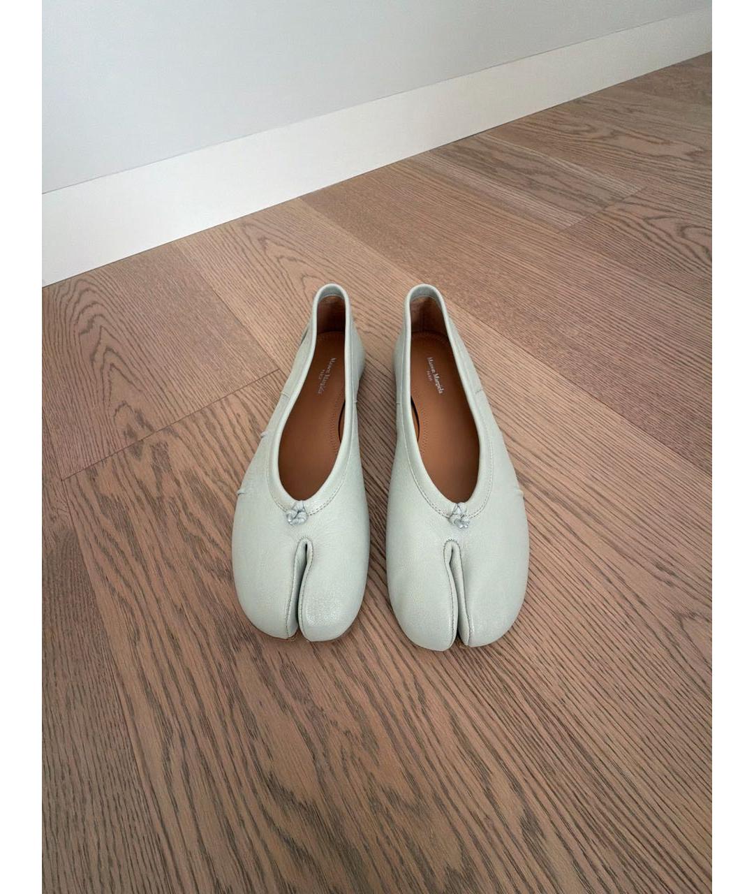 MAISON MARGIELA Голубые кожаные балетки, фото 2