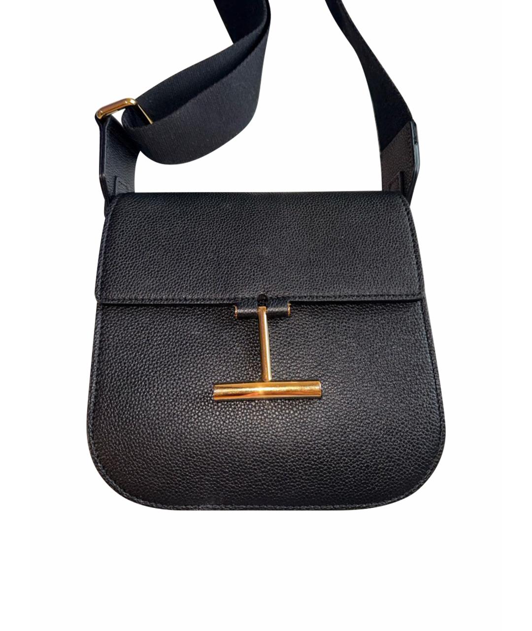 TOM FORD Черная кожаная сумка через плечо, фото 1
