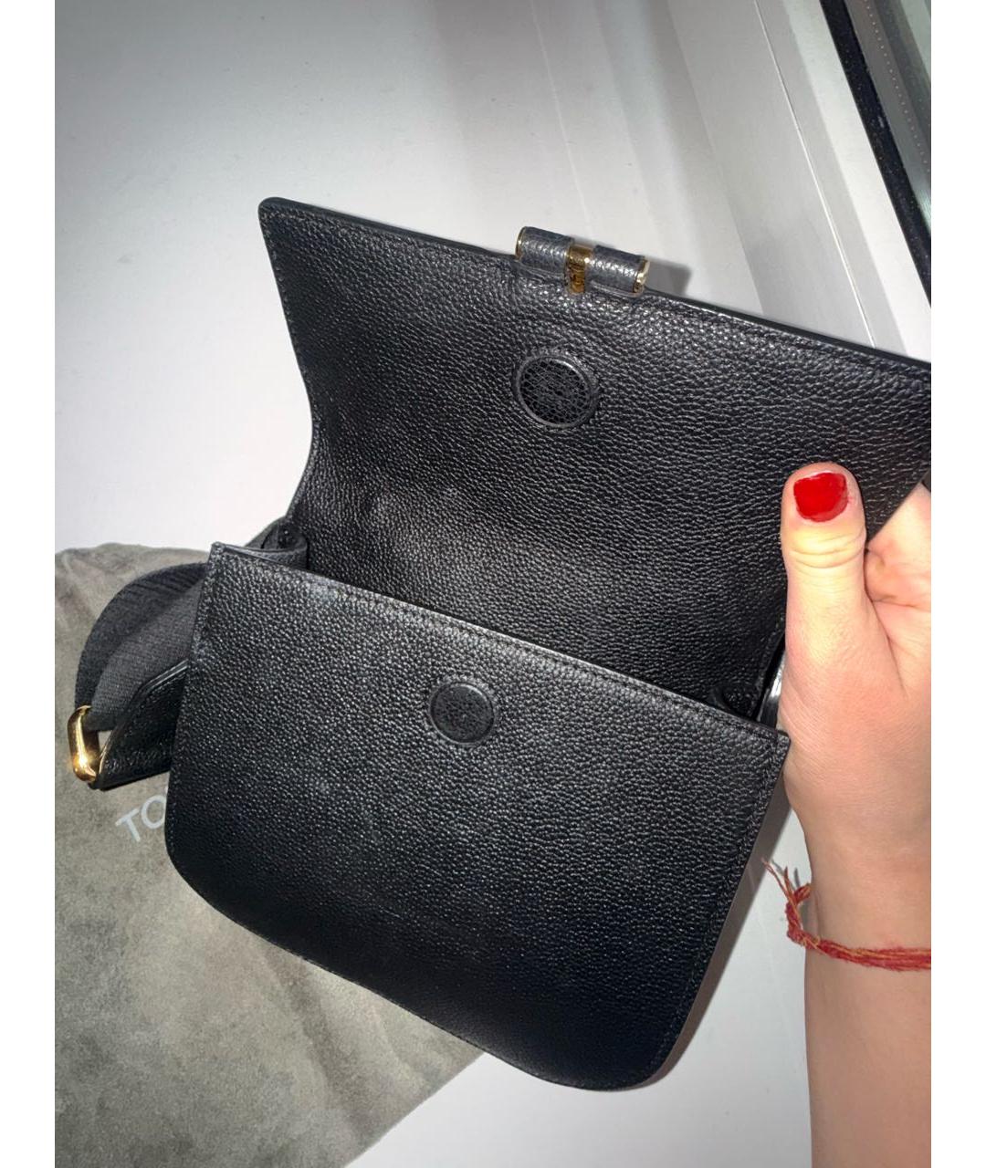 TOM FORD Черная кожаная сумка через плечо, фото 4